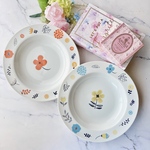 【名入れギフト】北欧柄パスタ皿23㎝・ペア2色セット　結婚祝い、贈り物に♪