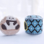 ブルー花柄(内生地もふもふ)🐼座布団付き