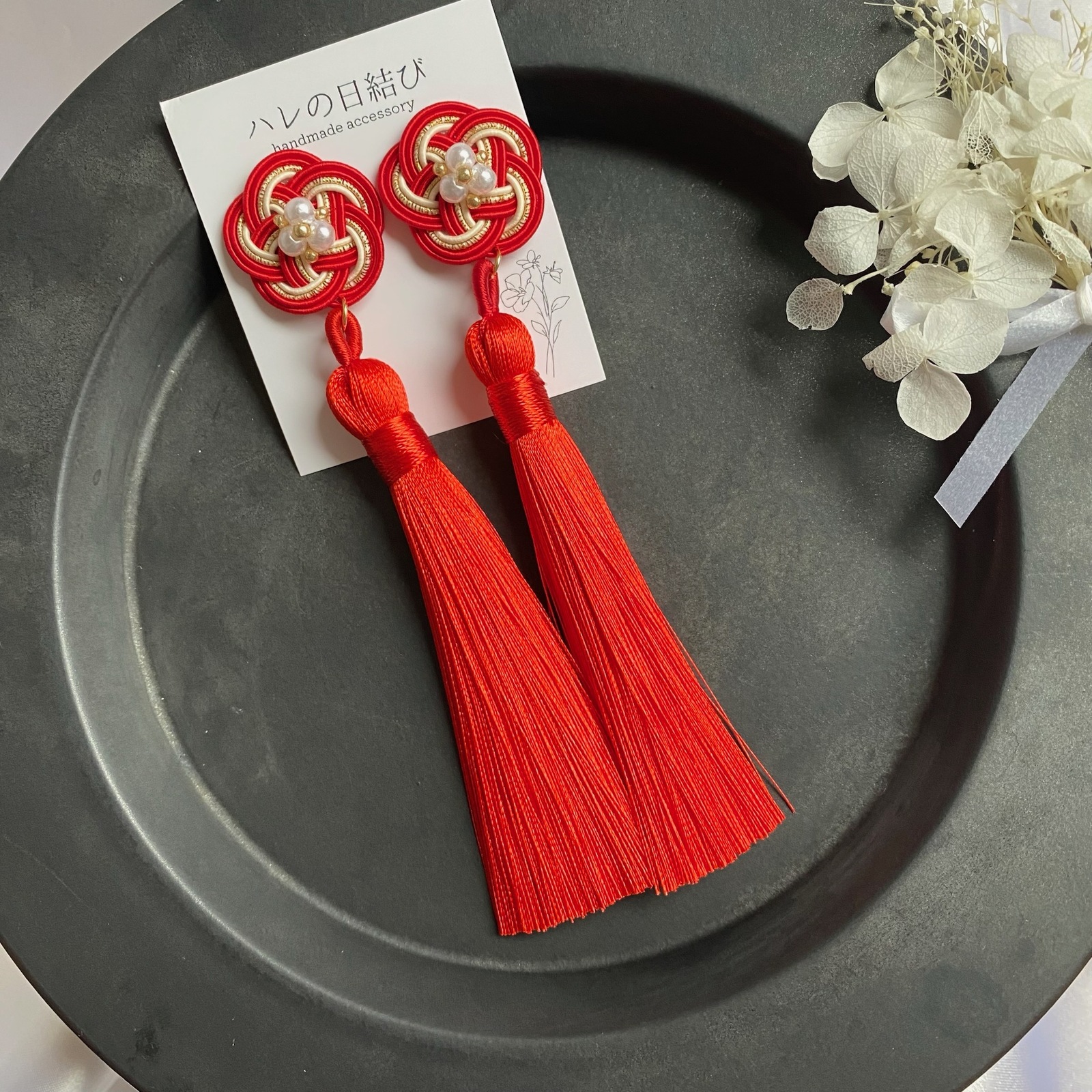 ☆❤️ ピアス　水引　桜　イヤリング　和装　　タッセル　着物 ☆❤️ ピアス水引桜イヤリング和装タッセル着物