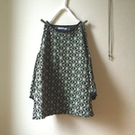 (再)黒ベースflower刺繍レース生地のお袖七分丈チュニ