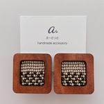 pierce・earring   wood  beige×mix