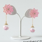 pink flower  ピアス