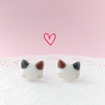 仲良し♡  黒＆茶 ねこピアス  サージカルステンレス 316L 樹脂ピアス アレルギー対応 レジンピアス 