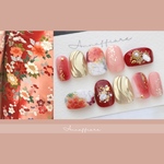 【カラー＆柄オーダー可】和装ネイルチップ/Annaffiare 振袖和柄着物前撮り結婚式白無垢ウェディングブライダル菊柄和風成人式和柄花柄後撮り日本大人シンプルミラーネイルうねうねシェル和小物伝統柄