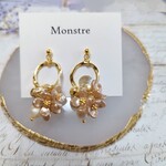 ❣️再販しました❣️✨人気✨パール＆フラワービーズ・ピアス✨イヤリング🌸卒業式 卒園式 入学式 入園式✨さくら
