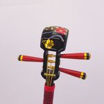 かんざし「三味線」漆黒２１５（麻の葉）椿
