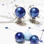 ☆蒼い星の地球儀ネックレス☆