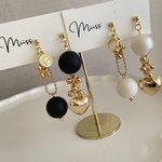 HALFPEARL×GOLD / ハーフパール ハート アシンメトリー