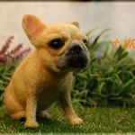 羊毛フェルト　犬　フレンチブルドッグ　デフォルメ