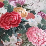 🐇ぼかし染め 京友禅 金彩花模様 正絹 丹後ちりめん No.1 【100cm×37cm】 振袖仮絵羽の解き 和布 生地 はぎれ リメイク素材 silk100%