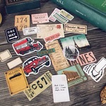 【海外製ステッカー Vintageヨーロッパの旅 24枚】コラージュ素材西洋 中世イメージ風シール コラージュ素材 