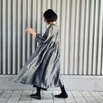 ころんと小さな飾り襟が可愛い⚮̈プルオーバー⚮̈ブラックタンガリー⚮̈リネンワンピース