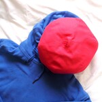 カラフルベレー帽＊表地：オールドローズ＊裏地：大人な野花柄：タブ