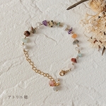 ブレスレット(マルチ天然石)〔金属アレルギー対応 レトロ アクセサリー〕