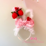 いちごうさみみカチューシャ　②ピンク🐰 🍓🎀moanaribbon 🎀