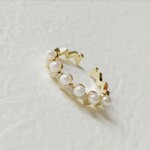 指輪　リング　アクセサリー　パール　パールリング　ゆびわ　ring　シンプル　ゴールド　韓国　フォーマル　プレゼント　ラッピング　レディース　フリーサイズ　　NAT-0164