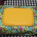 【受注製作】おしりふき＆ウェットティッシュケース　パンダと花　黄色