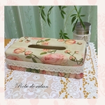 オールドローズ柄のティッシュケース　2個セット
