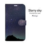 夜明け前の星空の手帳型スマホケース iPhone Android対応