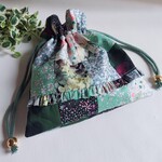 ㉕リバティ♡フリル付きパッチワーク巾着