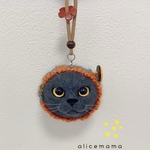 ブルーカラー猫ちゃんのお顔だけストラップ