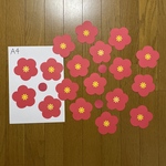 壁面飾り【梅の花② 18点】1月　2月　画用紙　新春　冬　画用紙
