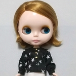 スター柄⭐コットンの長袖ピンタックブラウス　ブライス　リカちゃん　アウトフィット