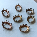 2個　ヴィンテージ　真鍮　クラウンオーバルセッティング　14×10mm