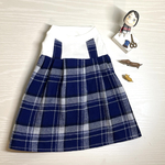 犬服　SS サロペット風タータンチェックブルー　ワンピース