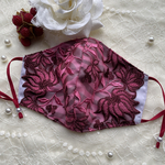 『かっこいいゼブラ柄』ラメ糸刺繍のレースマスク♡ワインカラー✩.*˚クレンゼ✩.*˚大きいサイズ