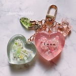 pink ＆green ミニハートシェイカー ダブル キーホルダー 𝐥𝐨𝐯𝐞♡