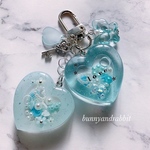 marinblue ＆ pastelblue ミニハートシェイカーキーホルダー ダブル 𝐥𝐨𝐯𝐞♡