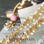 ☆再入荷【10cm】小粒ゴールドパール　デザインチェーン　