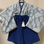 ベビー袴　リーフブルー