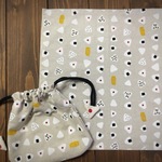 lovedino様専用！おにぎり柄  梅おにぎり付き巾着 ランチョンマットSet!   