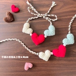 3色ハートのネックレス【レッド】