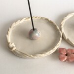 縁取り受け皿のお香立てセット　B