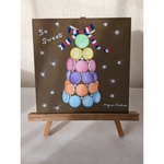 ポップでカワイイカラフルなマカロンタワー　チョークアート
