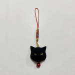 【SALE】羊毛フェルト 猫ストラップ 根付け 黒猫