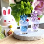 126 ＊雪の結晶　ブルー＆グレープソーダ＊　2個セット　ミニチュア　ドリンク　シルバニアファミリー　置物　ジュース　ドールハウス　