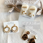 2023☆happy bag【お得なピアス3点set】大人ピアス/サージカルステンレス/シンプルピアス/ファー/ゴールドピアス/送料無料/福袋