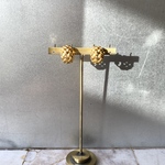Vintage 80s retro gold mesh classical earrings レトロ ヴィンテージ ゴールド メッシュ クラシカル イヤリング