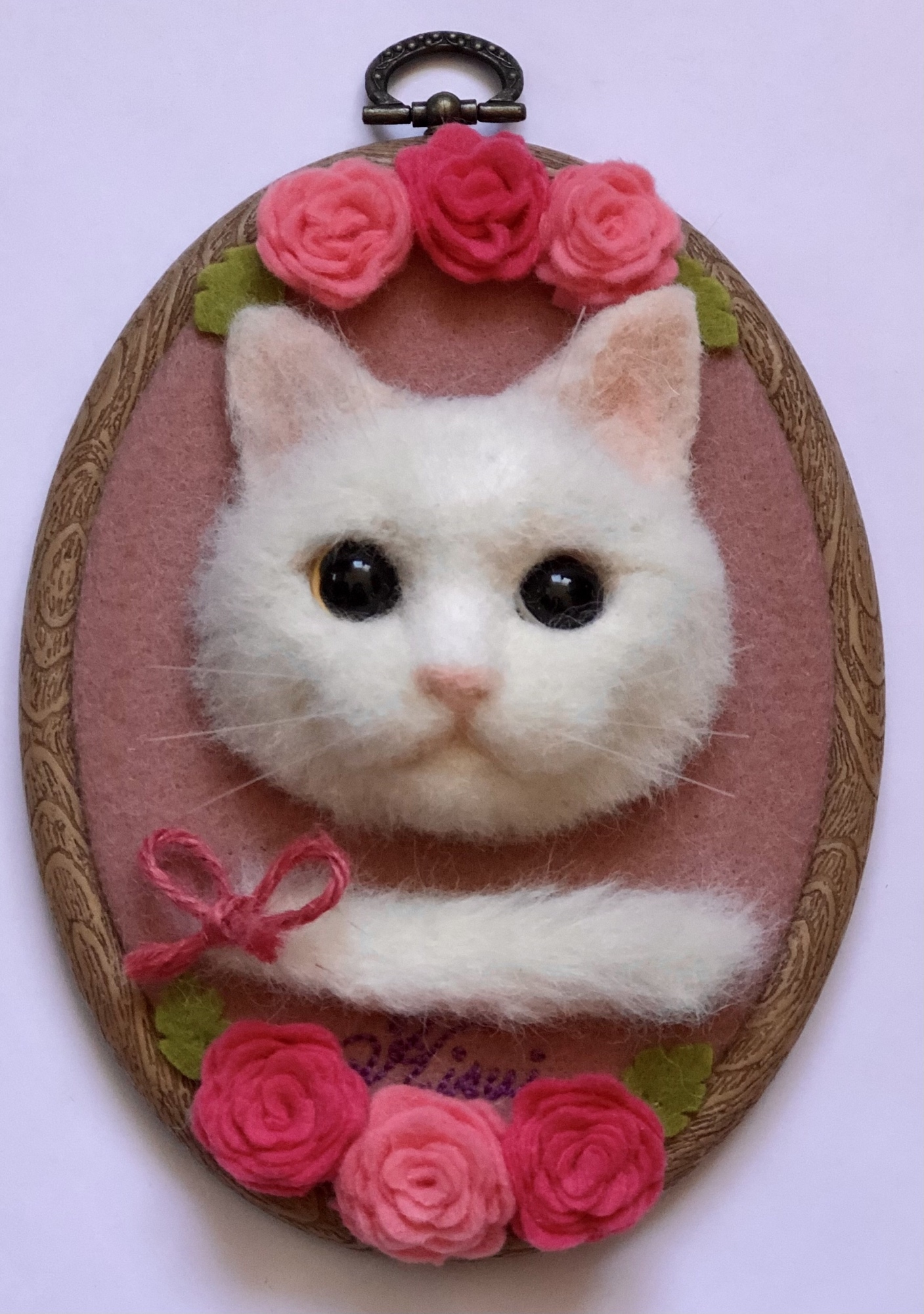 オーダーメイド】羊毛フェルト猫ポートレート《中顔タイプ (顔＋シッポ