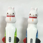 【SALE】雪だるまうさぎ ※選択式※ 3色ボールペン【速乾油性インク0.7mm黒、赤、青】