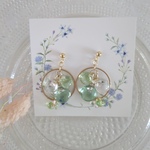 グリーン×フープ　レジンピアスorノンホールピアス