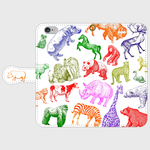 5月新作　「ZOO」　動物いっぱい　手帳型スマホケース　iphone5/5s、6/6s各種