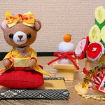 ［新作］くまさんのお正月飾り(黄色)
