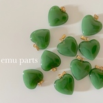 green heart charm 4p