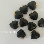 black heart charm 4p