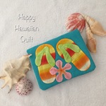 ポケットティッシュケース☆ビーチサンダル☆ハワイアンキルト☆ターコイズ